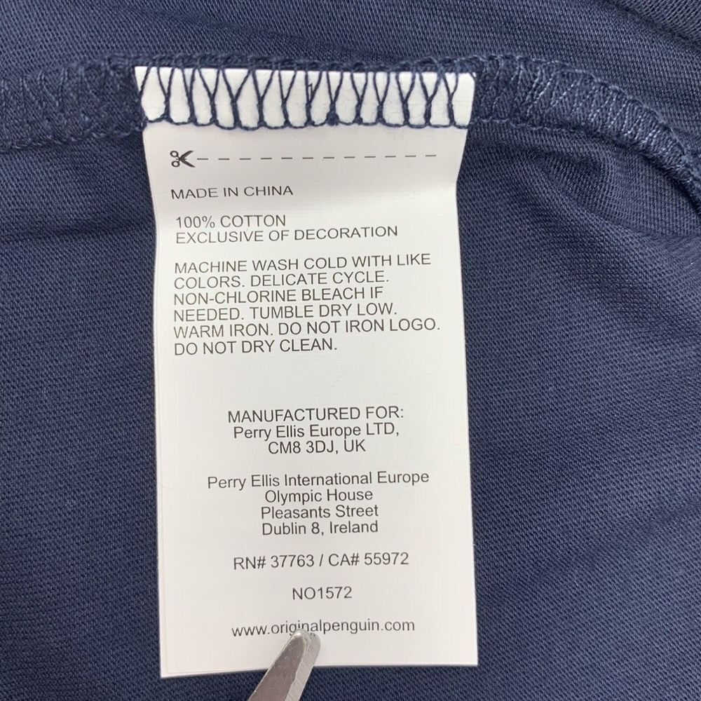 Original Penguin Dark Sapphire Mens Short Sleeve T-Shirt with Pocket Size Medium - Picture 9 of 9